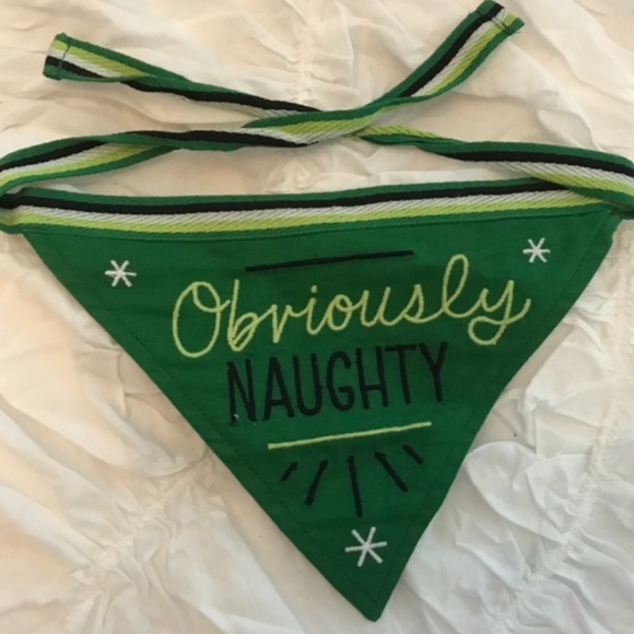 Christmas Pet Bandana Set Naughty and Nice - Picture 3 of 5